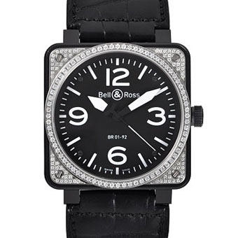 BELL＆ROSS ベル&ロス レプリカ トップダイアモンド＆カーボン BR01-92-S ブラック